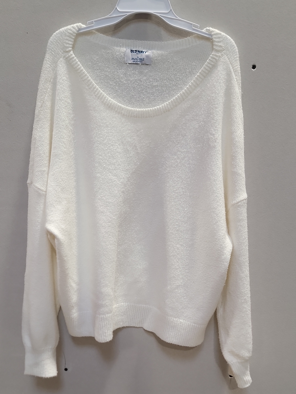 Old Navy Cream Scoop Neck Pullover Sweater